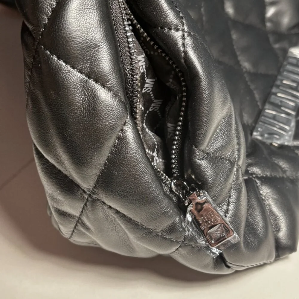 Steve Madden puffy black quilted hobo bag purse, NWOT